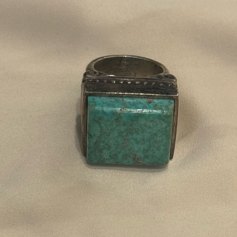 Andrew Valdez Handmade Sterling Silver and Turquoise Ring